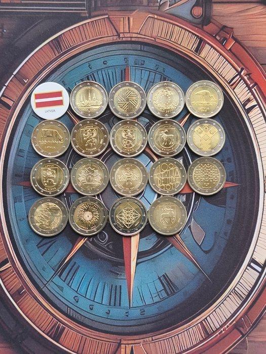 Letland. 2 Euro 2014/2025 (18 coins) (Zonder Minimumprijs), Postzegels en Munten, Munten | Europa | Euromunten