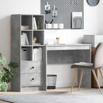 vidaXL Bureau met opslag met lade 2 pcs Beton Grijs 90 x 40, Verzenden, Nieuw
