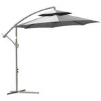 TRUUSK Hangparasol Ø2,67 x 2,45 m - Krukasparasol met Dubbel, Tuin en Terras, Verzenden, Nieuw