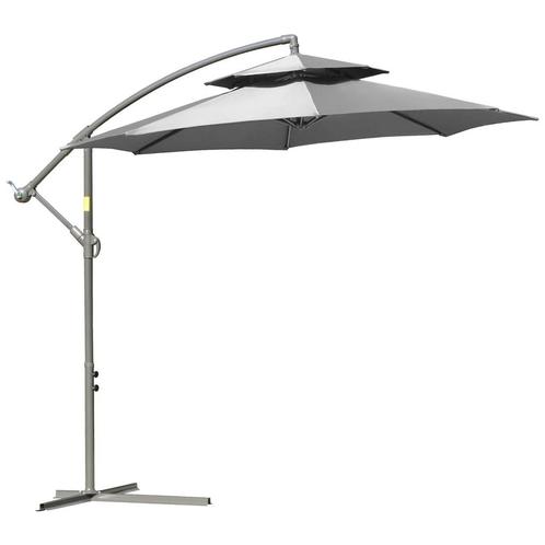 TRUUSK Hangparasol Ø2,67 x 2,45 m - Krukasparasol met Dubbel, Tuin en Terras, Parasols, Verzenden