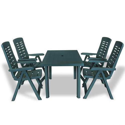 vidaXL 5-delige Tuinset kunststof groen, Tuin en Terras, Tuinsets en Loungesets, Tuinset, Nieuw, Verzenden