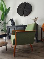 Lounge stoel - Hout, Katoen - Grüner 60s Mid-Century