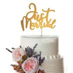 Taart Topper Just Married, Hobby en Vrije tijd, Verzenden, Nieuw