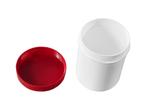 Wit potje met rode deksel (100 ml inhoud, PP plastic), Verzenden, Nieuw