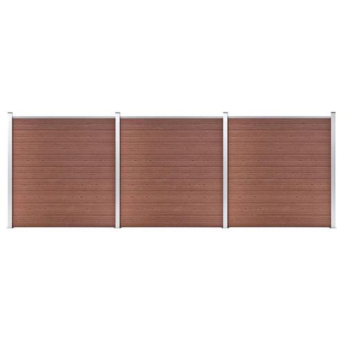 vidaXL Schutting 526x186 cm HKC bruin, Tuin en Terras, Tuinhekken en Hekwerk, Nieuw, Verzenden