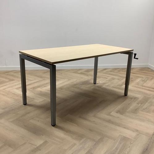 Tweedehands slingerbureau, 160x80 cm, ahorn - grijs, Huis en Inrichting, Bureaus, Bureau, Gebruikt