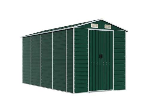 Veiling - VidaXL metalen tuinschuur groen 385x191x198cm, Tuin en Terras, Tuinhuizen