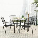 vidaXL 5-delige Tuinset stapelbaar gepoedercoat staal, Tuin en Terras, Verzenden, Nieuw, Tuinset