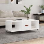 vidaXL Salontafel 102x50x40 cm bewerkt hout hoogglans wit, Huis en Inrichting, Tafels | Salontafels, Verzenden, Nieuw