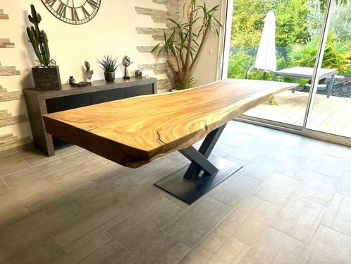 Table suar massif live edge tronc - Dimensions sur mesure, Maison & Meubles, Tables | Tables à manger, 200 cm ou plus, Neuf, Cinq personnes ou plus