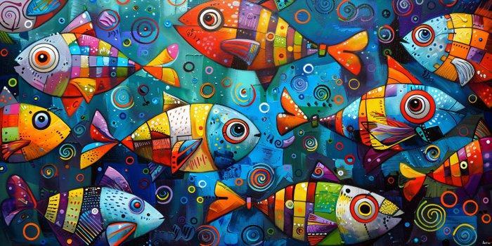 Felix van Horst - Patterned Pisces (XXL), Antiek en Kunst, Kunst | Designobjecten