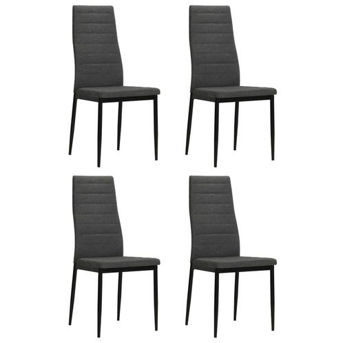 vidaXL Eetkamerstoelen 4 st stof donkergrijs, Huis en Inrichting, Stoelen, Nieuw, Verzenden