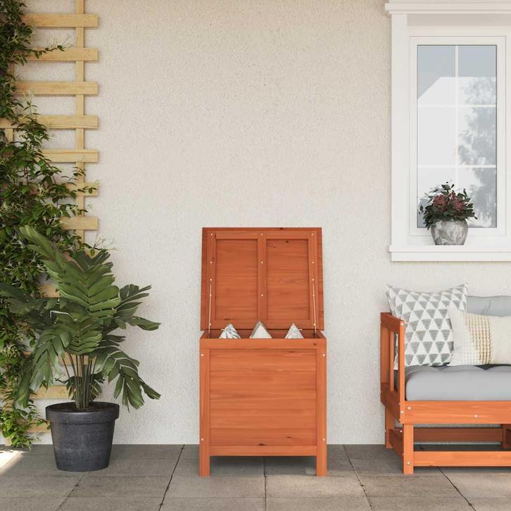 vidaXL Tuinbox 50x49x56,5 cm massief vurenhout bruin, Tuin en Terras, Bergingen en Tuinkasten, Nieuw, Verzenden