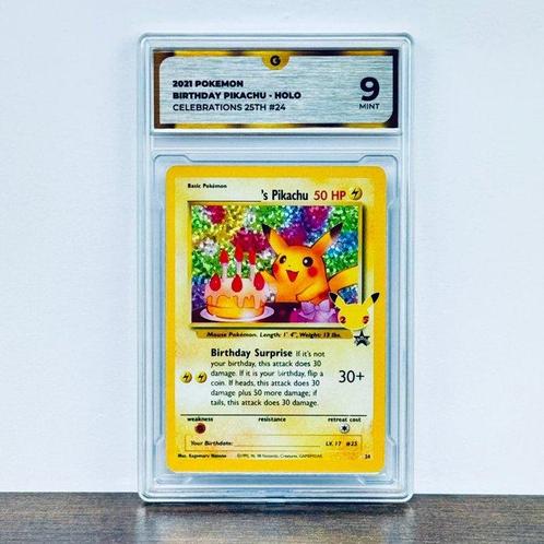 Pokémon Graded card - Birthday Pikachu 24 - Pokémon - GG 9, Hobby en Vrije tijd, Verzamelkaartspellen | Pokémon