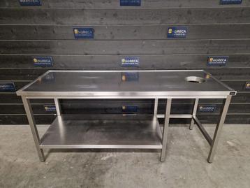Werktafel | prullenbak gat | RVS | 200cm beschikbaar voor biedingen