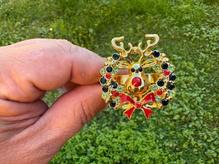 Due Esse: servetringen met Rudolph the red nose rendier en, Diversen, Kerst