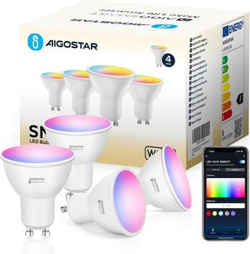 Aigostar LED Lamp GU10 - Dimbaar - App - 6.5W - 4 stuks, Verzenden