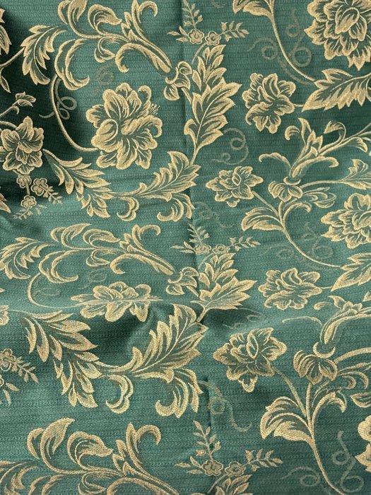 Imperial Bloom op Victoriaans Groen - Meubelstof - 2.7 m -, Antiek en Kunst, Antiek | Tapijten, Tafelkleden en Textiel
