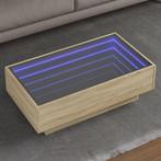 vidaXL Salontafel met LED 90x50x30 cm bewerkt hout sonoma, Huis en Inrichting, Tafels | Salontafels, Verzenden, Nieuw