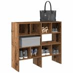 vidaXL Schoenenrekken 2 st stapelbaar 89,5x30x40 cm oud, Huis en Inrichting, Kasten | Kleerkasten, Verzenden, Nieuw