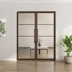 Dubbele stalen taatsdeur - 4 Vlaks - Brons - Moderne look, Doe-het-zelf en Bouw, Deuren en Vliegenramen, Minder dan 80 cm, Overige typen