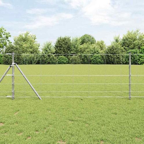 vidaXL Weidehekwerk Zilver 100 x 0.8 m Gegalvaniseerd staal, Tuin en Terras, Tuinhekken en Hekwerk, Nieuw, Verzenden