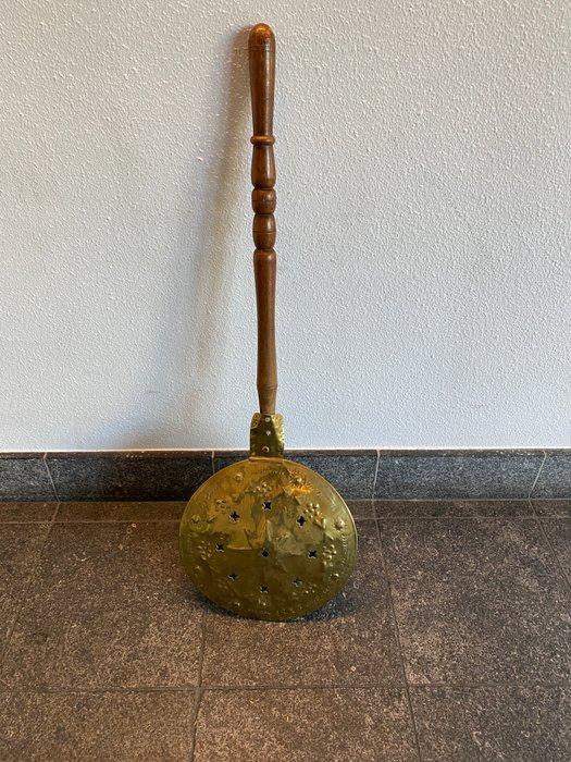 Pan - Hout, Koper, Messing - Bed stoof, Antiek en Kunst, Antiek | Overige Antiek