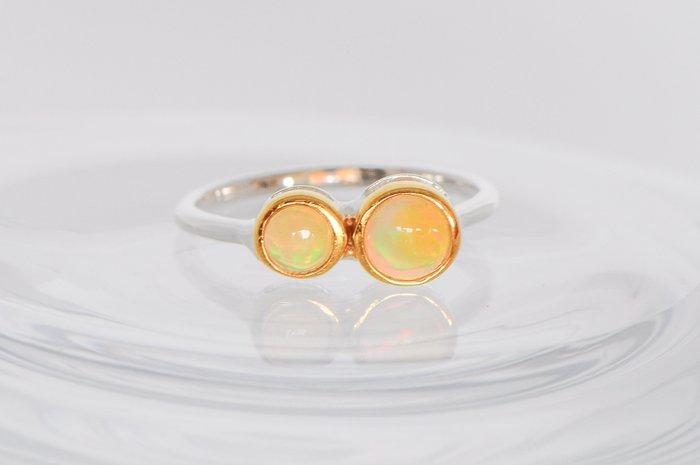 925 zilver - Opal - Ring, Verzamelen, Mineralen en Fossielen