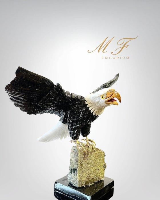 collectie XXL - Amas de Pyriet met een Adelaar Pygargue,, Verzamelen, Mineralen en Fossielen