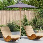 vidaXL Donkergrijze Tuinparasol 217 x 230 cm van Bamboe, Tuin en Terras, Verzenden, Nieuw