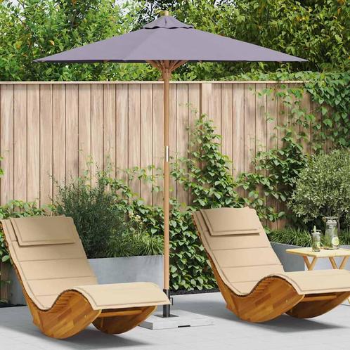 vidaXL Donkergrijze Tuinparasol 217 x 230 cm van Bamboe, Tuin en Terras, Parasols, Nieuw, Verzenden