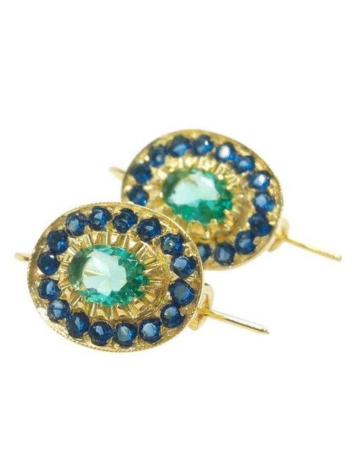 Zonder Minimumprijs - Oorbellen - 9 kt. Geel goud, Zilver, Handtassen en Accessoires, Oorbellen
