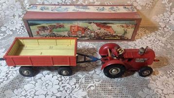 Gama - Jouet en étain - Gama 180/4 Tractor & Trailer, Boxed