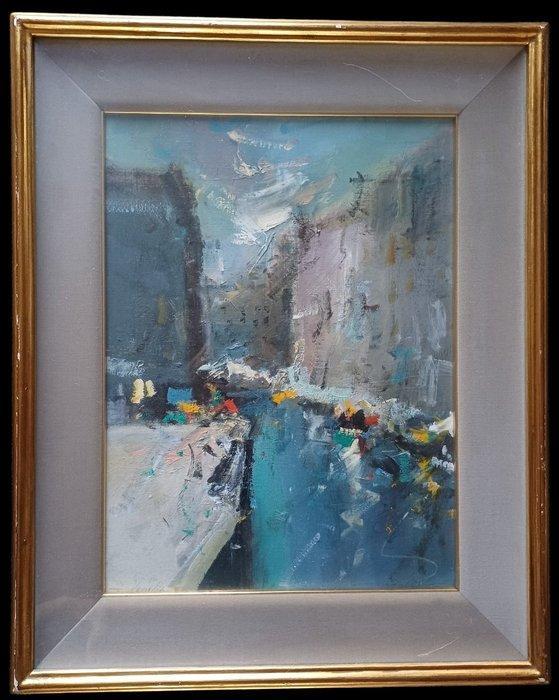Bruno De Cerce (1916-2000) - Una calle a Venezia, Antiquités & Art, Art | Peinture | Classique