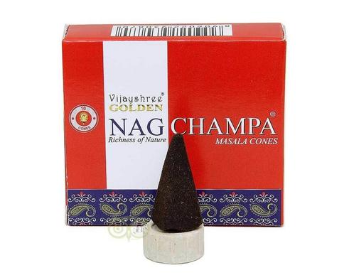 Wierookkegels Golden Nag Champa masala - Vijayshree®, Huis en Inrichting, Woonaccessoires | Kandelaars en Kaarsen, Nieuw, Verzenden