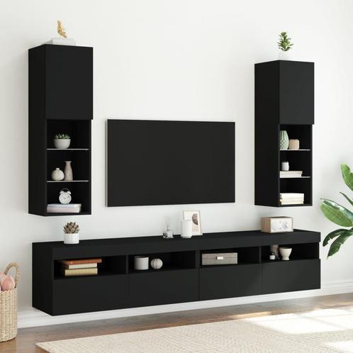 vidaXL Tv-meubels met LED-verlichting 2 st 30,5x30x102 cm, Maison & Meubles, Armoires | Mobilier de télévision, Envoi