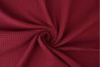10 meter wafelstof - Bordeaux rood - 150cm breed, Verzenden, 120 cm of meer, Katoen, Rood