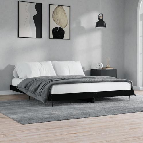 vidaXL Bedframe bewerkt hout zwart 120x200 cm, Huis en Inrichting, Slaapkamer | Bedden, Nieuw, Verzenden