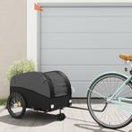 vidaXL Fietstrailer 45 kg ijzer zwart, Fietsen en Brommers, Fietsaccessoires | Aanhangwagens en Karren, Verzenden, Nieuw