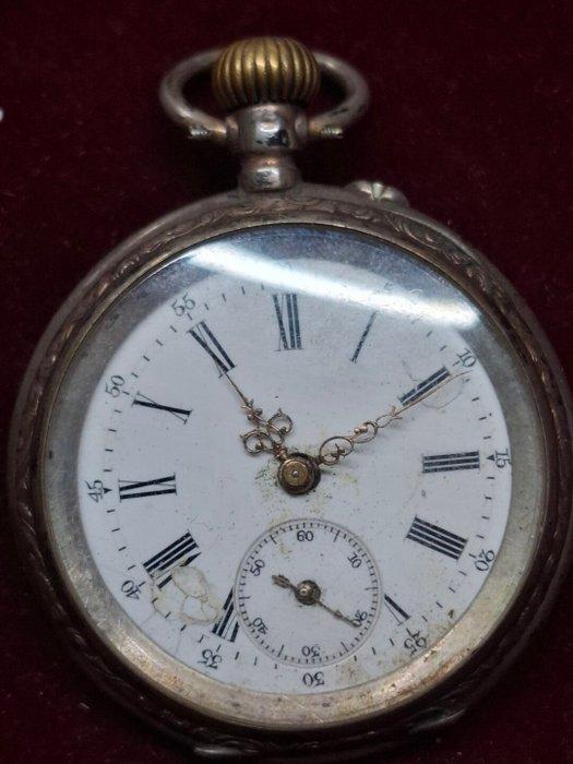 Zakhorloge fraaie kast - zilver - 1900-1949, Handtassen en Accessoires, Horloges | Heren
