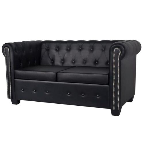 vidaXL Canapé Chesterfield à 2 places cuir synthétique, Maison & Meubles, Canapés | Salons, Neuf, Envoi