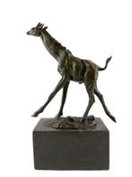 Beeldje, A giraffe - 26 cm - Brons, Marmer
