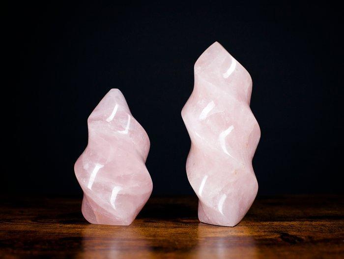 Prachtige Rozenkwarts Eeuwige Vlam - Set Vrije vorm -, Collections, Minéraux & Fossiles