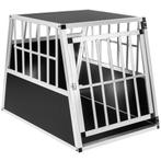 tectake Hondenbench single met schuine achterwand - zwart, Verzenden, Nieuw