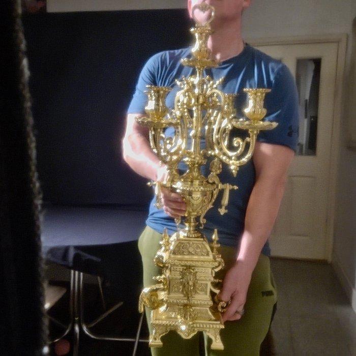 Chandelier (2) - Bronze - Très grands candélabres, Antiek en Kunst, Antiek | Klokken