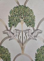 TISSU Jacquard de Luxe Art Nouveau avec Cygnes pour linge de, Antiek en Kunst