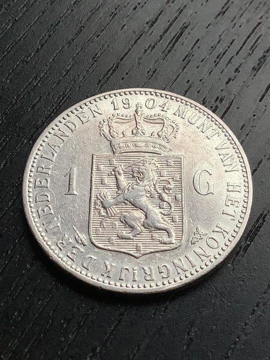 Nederland. Wilhelmina. 1 Gulden 1904 (Zonder Minimumprijs), Postzegels en Munten, Munten | Nederland
