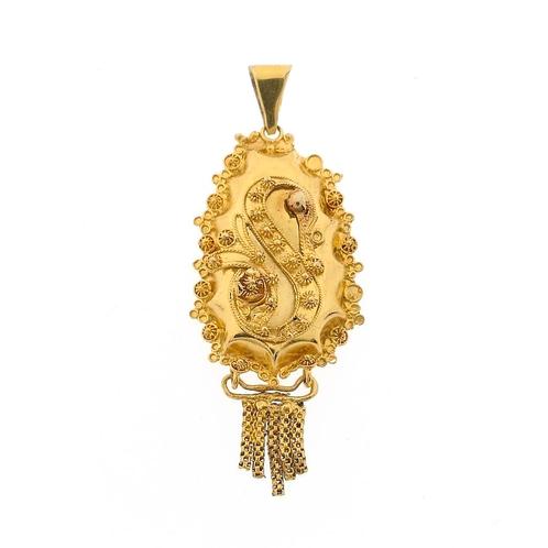Antiek gouden hanger van een mutsenbel, Bijoux, Sacs & Beauté, Bracelets à breloques, Enlèvement ou Envoi