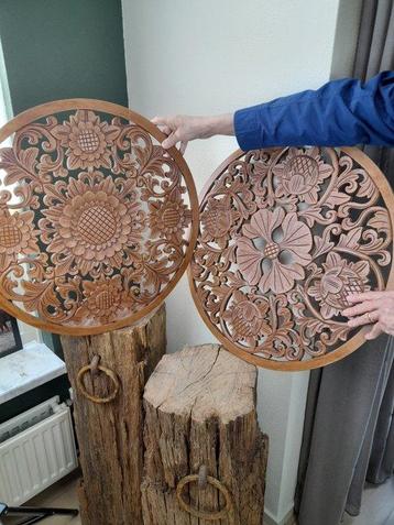Beeld, Natuurlijke wanddecoratie met symboliek - 60 cm - 60, Antiek en Kunst