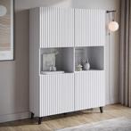 Meubella | Dressoir wit 120 cm | Latten op deuren kast, Huis en Inrichting, Kasten | Dressoirs, Verzenden, Nieuw, 25 tot 50 cm
